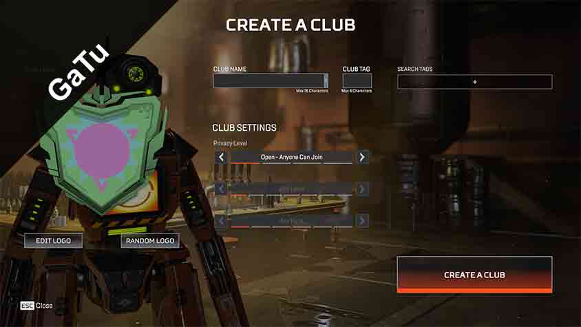 creation menu club apex legends