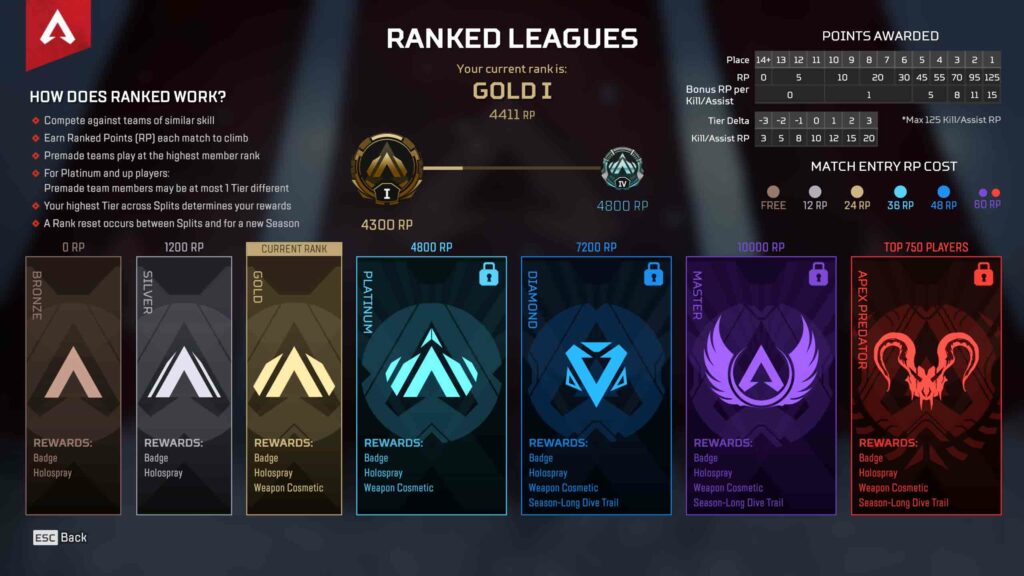 rank points menu apex legends